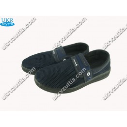 Мужские мокасины сетка 040 Брумен синие