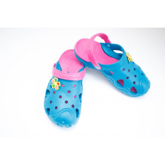 Подростковые сабо crocs 02 dreamstan бирюзово-малина