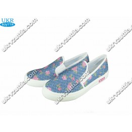 Женские мокасины KG цветок розовые