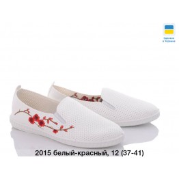 Женские мокасины 2015 сакура перфорация бело-красные