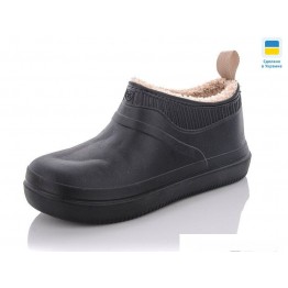 Женские галоши с мехом 7002 черный