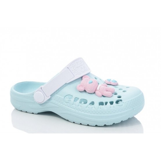 Детские сабо СС-009 св.бирюза-белый