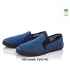 Мужские мокасины сетка мягкая  Гоффра G-042 синие