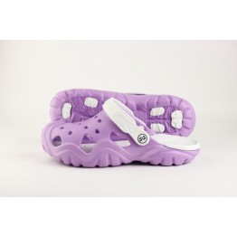 Подростковые шлепанцы Crocs-02 бузок-белый