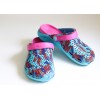 Женские Сабо crocs-02 принт бирюза-малина Женские Сабо crocs-02 принт бирюза-малина
