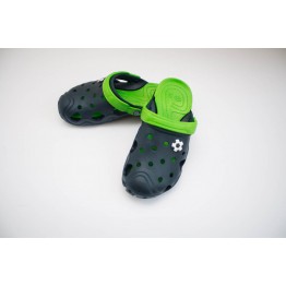 Подростковые шлепанцы Сабо crocs-02 черн-салат