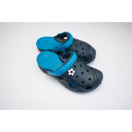 Подростковые шлепанцы Сабо crocs-02 т.син -бирюза Подростковые шлепанцы Сабо crocs-02 т.син -бирюза
