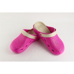 Женские Сабо crocs-02 малина-беж