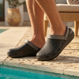 Мужские Сабо crocs-02 черн-серый