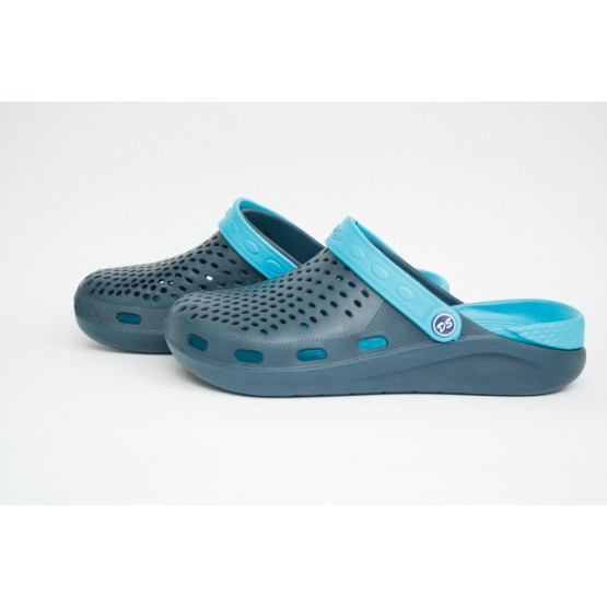  Мужские Сабо crocs-02 т.син -бирюза