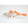 Мужские Сабо crocs-02 принт бел-оранж-оранж Мужские Сабо crocs-02 принт бел-оранж-оранж