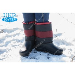 Женские дутики снежинка TS бордовые