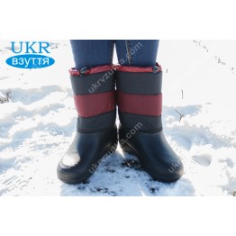 Женские дутики снежинка TS бордовые